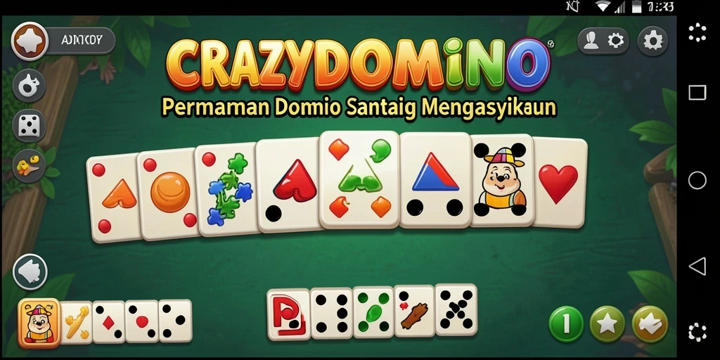 Tampilan gameplay seru dalam CRAZYDOMINO yang menggugah semangat bermain.