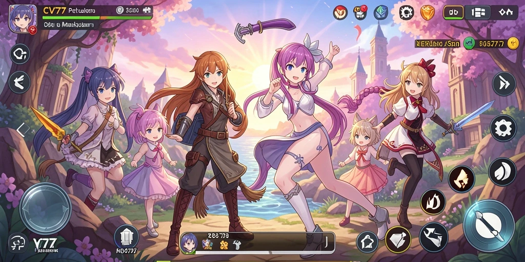 Tampak layar dari <strong>CV777</strong> menampilkan aksi pertarungan yang seru dan karakter anime ikonik.