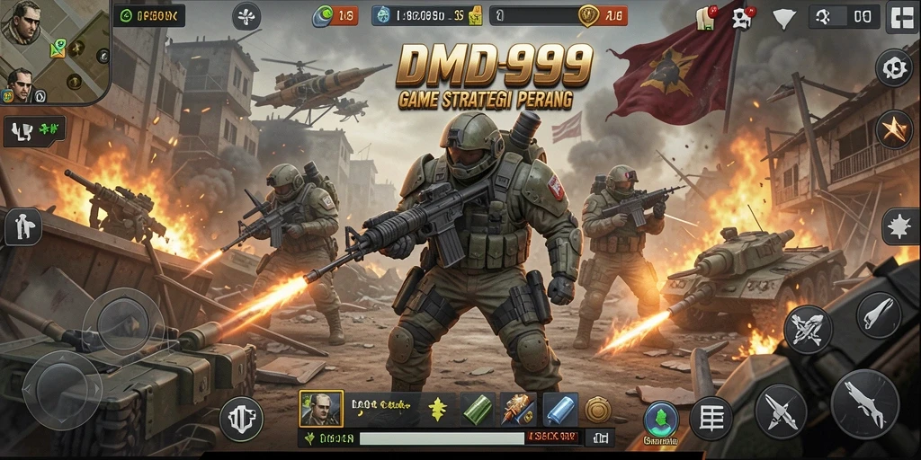 Tampilan gameplay DMD999 dengan aksi strategi yang menarik.