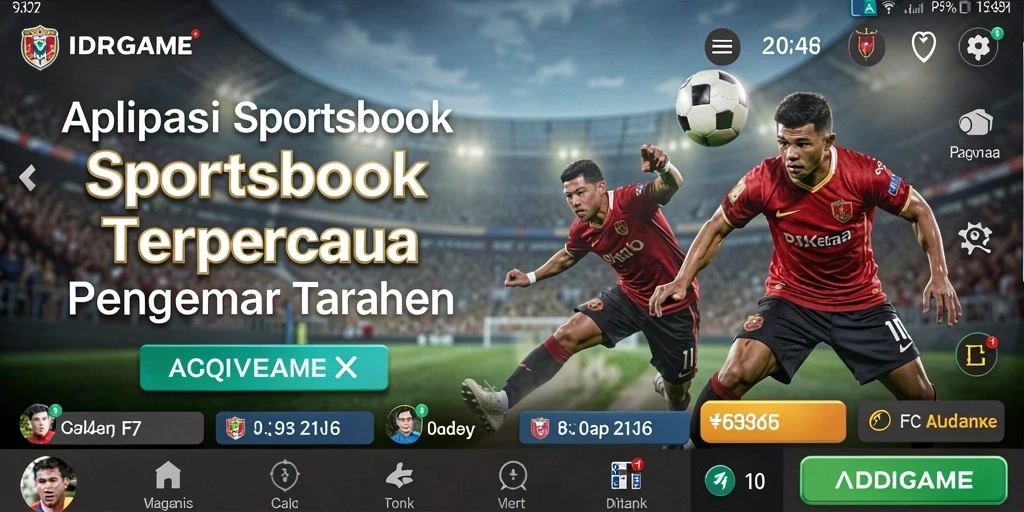 Tampilan antarmuka aplikasi IDRGAME saat taruhan Sportsbook.