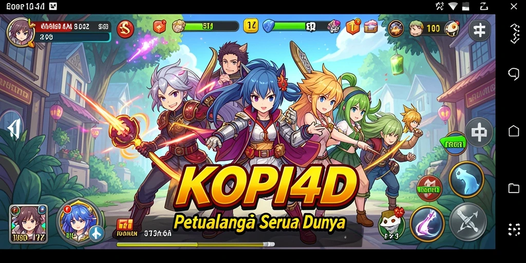 Tampilan gameplay seru dalam KOPI4D, menjelajahi dunia anime.