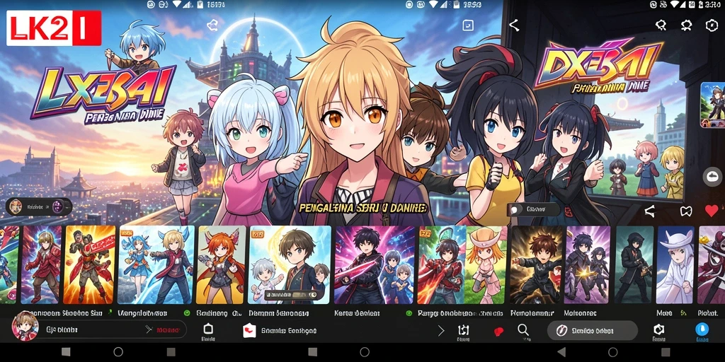 Tampilan gameplay menarik dalam aplikasi LK21 yang penuh warna.