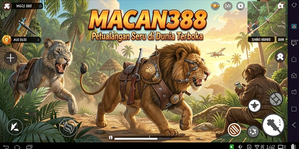 Screenshot gameplay menampilkan petualangan epik di dunia terbuka MACAN388.