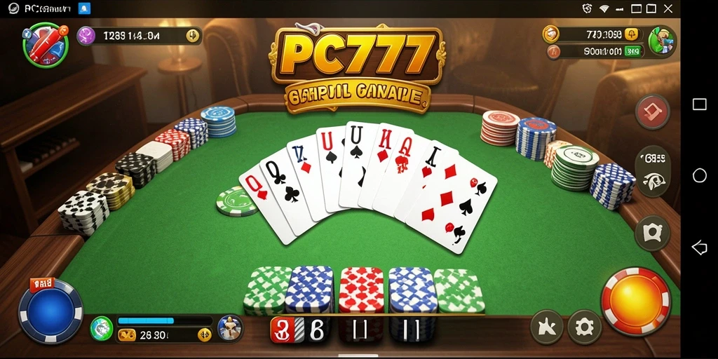 Tampilan gameplay seru dari PC777 saat bermain Gaple.