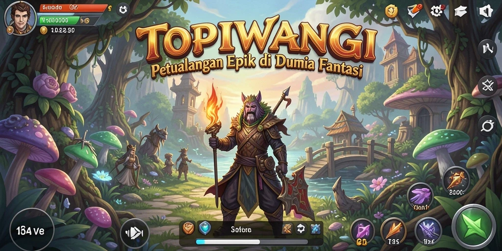 Tangkapan layar gameplay <strong>TOPIWANGI</strong> yang menampilkan aksi seru dan karakter yang berwarna.
