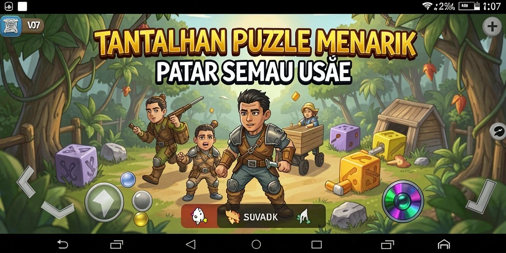 Tampilan gameplay V07 yang seru dan penuh warna dalam menyelesaikan Puzzle.